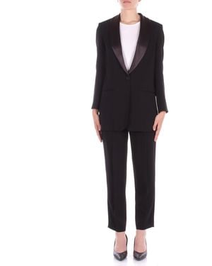 Manila Grace Jacket G162Vu Ma001 Suede Collar - Black