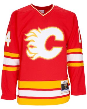 Mitchell & Ness Hockey Jacket Nhl Dark Jersey 1988 No 14 Fleury Calfla - Red
