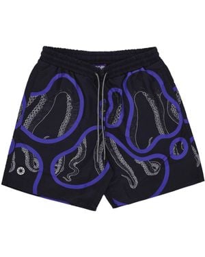 Octopus Banador Para Hombre Stained Boardshort Negro - Azul