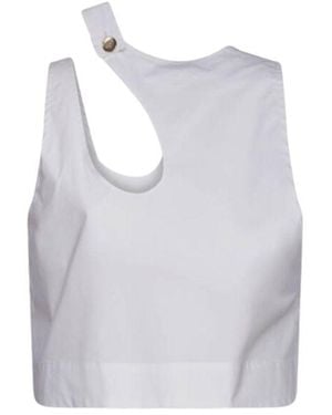 SKILLS &amp; GENES Blusa Cutout Blanco W275T04 - Azul
