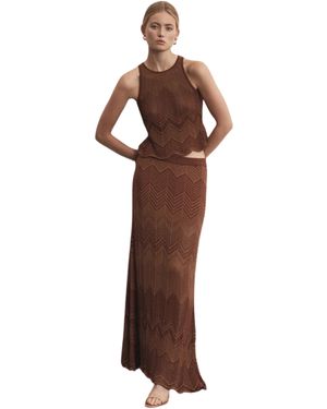 Akep Top Oblue Neckline - Brown