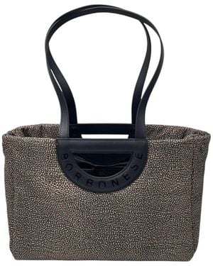 Borbonese Frauen Tasche Shopping M - Schwarz