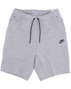 Nike Korte Trainingsbroek Sportswear Tech Fleece Short Dk Heather/Zwart - Grijs