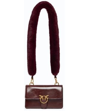Pinko Bolso Y La Bolsa De Hombro Amor Un Mn Lght Imit.Fur H. V - Rojo