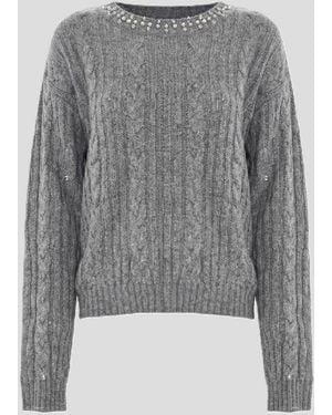 Kocca Pullover Mit Strass Frau Grau