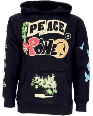 Market Sweat A Capuche Pour Hommes Peace And Power Noir - Bleu