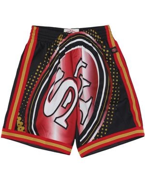 Mitchell &amp; Ness Basketball Shorts Nfl Big Face 7.0 Fashion Short Saf49E - Red