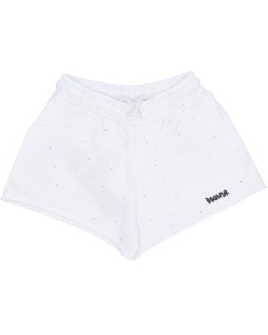 DISCLAIMER Pantalons Courts Pour Femmes W Mini Logo Blanc Court