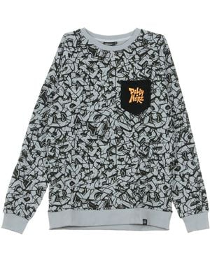 DOLLY NOIRE Rocks Pattern Crew Neck Sweatshirt - Gray
