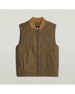 G-Star Jasjes En Jasjes Voor D26910-D191 Dienst Canvas Vest 9186 Woestijnpalm - Groen