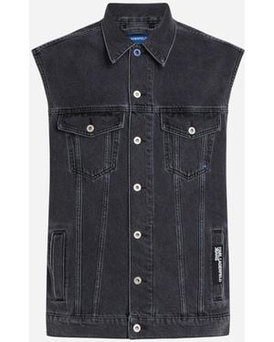 Karl Lagerfeld Gilet Klj Relaxed Denim Vest Print - Blauw
