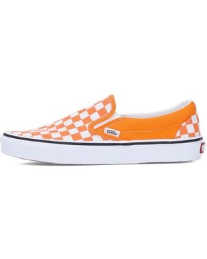Vans Classic Slip-On Low Shoe (Checkerboard) - Orange