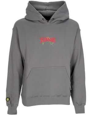 Mushroom Skate Cat Hoodie - Gray