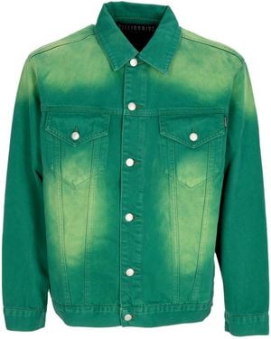 BBCICECREAM Veste Jeans Homme Garment Veste Denim Teinte Vert