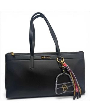 Just Cavalli Shopping Bag Jc Baby Iconic Snakes Leatherette - Black