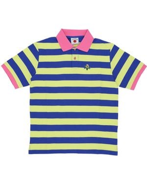 ICECREAM Polo Manica Corta Uomo Cones Und Bones Striped Polo Shirt Slime Grun/Blau