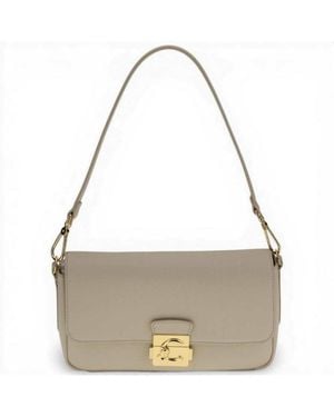 Coccinelle Handbag C-Me Lock Bag Sandshell Leather Granata - Gray