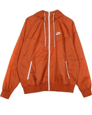Nike Windbreaker Sportswear Woven Lined Windrunner Hooded Jacket - Orange