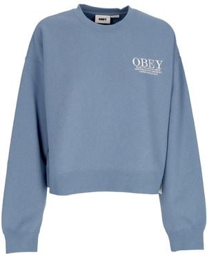 Obey W Cities Crew Crewneck Sweatshirt - Blue