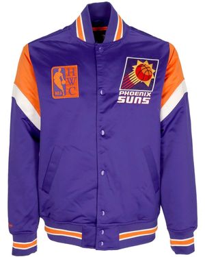 Mitchell &amp; Ness Herren Bomberjacke Nba Heavyweight Satin Jacket Phosun - Blau