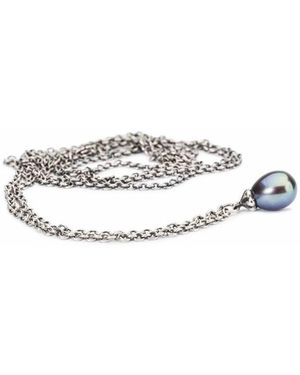 Trollbeads Collar Fantasia Con Perla Pavone 90 Cm - Blanco