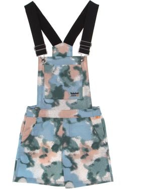 Timberland Damen-Latzhose Mit Allover-Print Und Wasserdruck - Blau
