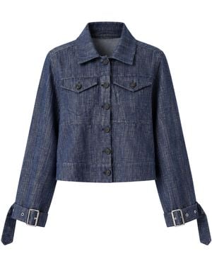 MEIMEIJ Jeans Jacket With Buckles - Blue