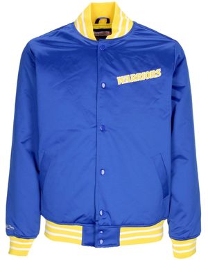 Mitchell & Ness Bomber Jacket Nba Heavyweight Satin Jacket Golwar - Blue