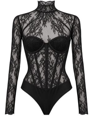 ACTUALEE Body Lace Corset - Black