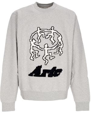 Arte' Lightweight Crewneck Sweatshirt Pixel Dancer Texture Emb Crewneck - Gray