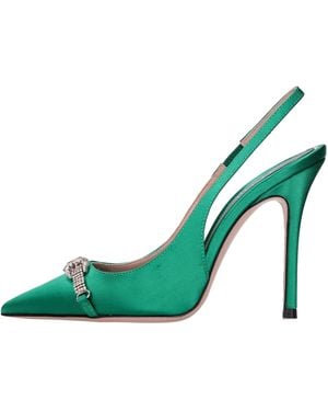 Gedebe Satin Slingback Pumps - Green