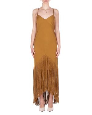 Pinko Dress 106825A3Ay L25 Badges Canvas Viscose Bronze - Multicolor