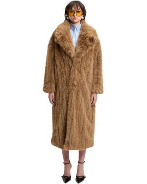 WEILI ZHENG Fourrure Manteau Femme Synthetique - Marron