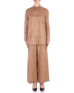 Max Mara Shirt Noel 008 Shirt Pure Linen Washed Camel - Natural