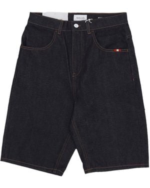AMISH Jeans Corto Uomo Tommy Raw Bermuda - Blauw