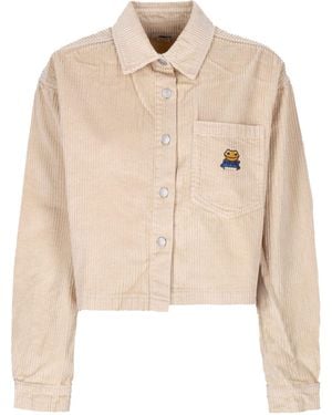 Obey Long Sleeve Hooded Shirt Liam Cropped Shirt L/S - Natural