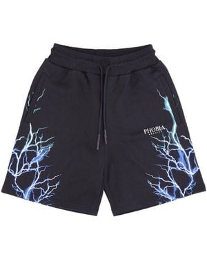 Phobia Pantalones Cortos De Chandal Para Hombre Lightning Shorts Negro/Azul/Azul Claro