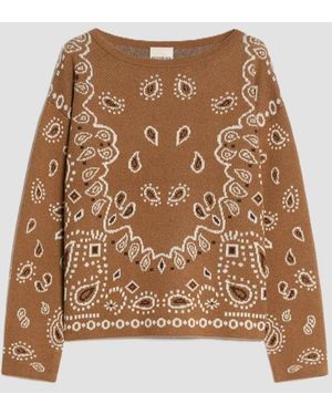 Pennyblack Knit Jacquard Pattern Paisley Tobacco - Brown