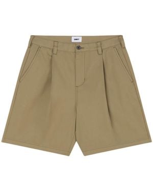 Obey Oliver Pleated Shorts Sartorial Wide Leg - Natural