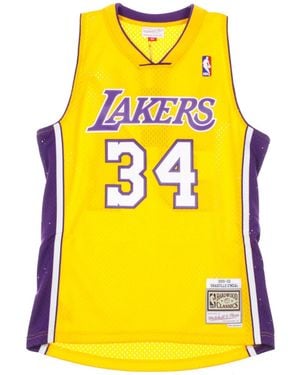 Mitchell &amp; Ness Basketball Nba Swingman Jersey No 34 Shaquille O'Neal 1999-00 Loslak Home - Yellow