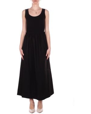 Alpha Studio Dress Ad6434O 2002 Round Neck Dress - Black