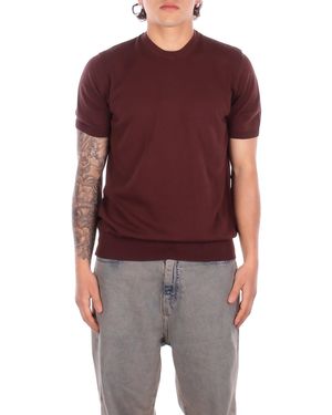 Alpha Studio Knitted Au5040C 1009 Round Neck M\M Chocolate - Red