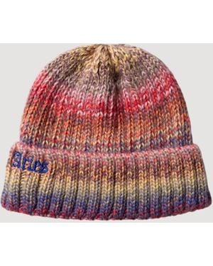 Aries Rib Knit Space Dye Beanie - Red