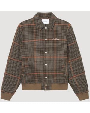 Les Deux Varsity Houndstooth Jacket - Brown