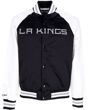 Mitchell &amp; Ness Bomber Jacket Nhl Primetime Lw Satin Jacket Loskin - Blue