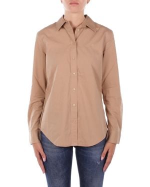 Ralph Lauren Vrouw Shirt 200925378 002 Jamelko-Lang Mouw-Knop Fro Tan - Blauw