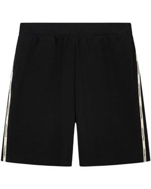 EA7 Logo Series Cotton-Blend Interlock Bermuda Shorts - Black