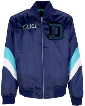 DOLLY NOIRE Billy Goat Satin Jacket Bomber Jacket - Blue