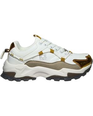 Iceberg Shoes Adult Sports Sneakers. Leather Upper, Suede Inserts. Details - White