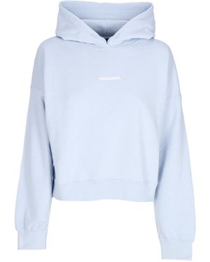 Propaganda Sudadera Con Capucha Corta Ligera Para Mujer W Ribs Crop Top Hoodie - Azul